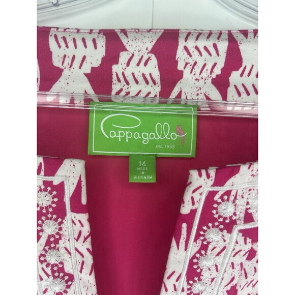 Cappagallo Women’s Short Sleeve Pineapple Dress Pink/White Size 14 NWOT - Picture 2 of 8